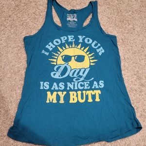 Women's gym tank top - hope your day is as nice as my butt